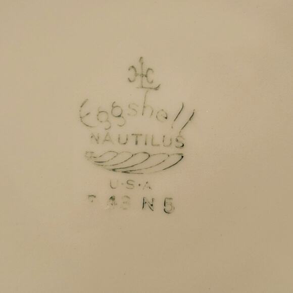 Two Eggshell Nautilus Homer Laughlin Apple Blossom China Bowls Vintage Made 1943 - Picture 3 of 11